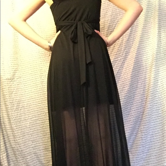 Ankle length half sheer dress - Picture 4 of 5
